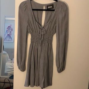 Reformation grey plaid mini dress